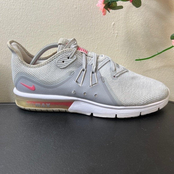🌹 Nike Womens Air Max Sequent 3 Running Shoes Grey/Pink 908993-012 Size 10 - Picture 5 of 16